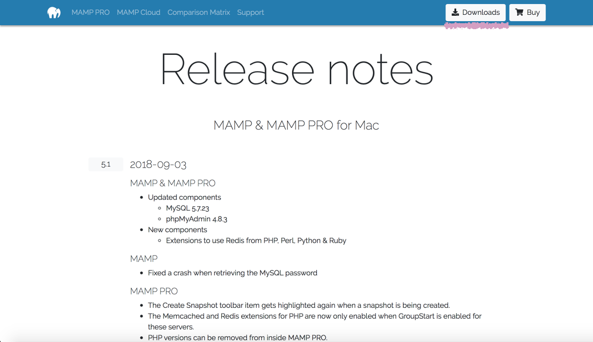 【MAMP】MAMPのアップデート Ver.5.1
